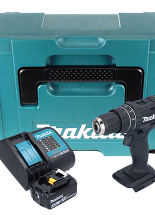 Makita DHP 482 SM1JB Perceuse-visseuse à percussion sans fil 18 V 62 Nm noire + 1x batterie 4,0 Ah + chargeur + Makpac