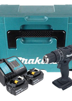 Makita DHP 482 SGJB taladro percutor inalámbrico 18 V 62 Nm negro + 2x baterías 6,0 Ah + cargador + Makpac