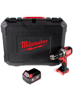 Milwaukee M18 BLPD 501 Brushless Akku-Schlagbohrschrauber 18V - 13mm Schnellspannbohrfutter + Transportkoffer und Milwaukee M18 B5 Akku 18 V / 5,0 Ah - Toolbrothers