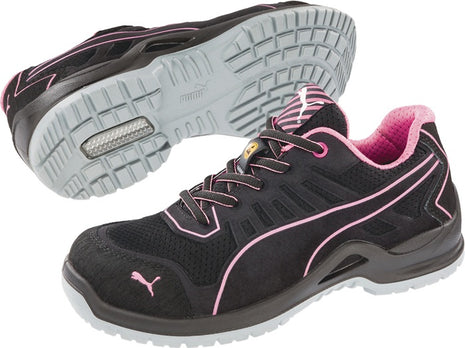 Chaussures de sécurité pour femmes PUMA Fuse TC Pink Wns Low taille 37 noir/rose ( 4300700487 )