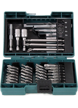 Makita DHP 458 SM1J Akku Schlagbohrschrauber 18 V 91Nm im Makpac + 4,0 Ah Akku + Ladegerät + 38 tlg. Bit- & Bohrer Set - Toolbrothers