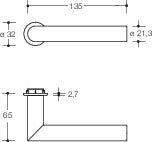 Jeu de rosaces HEWI 162PBM01.230 polyamide 90m (8000482819)