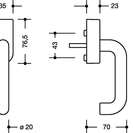 Poignée de fenêtre HEWI 111PBFGA polyamide 92 gris anthracite mat (8000590157)