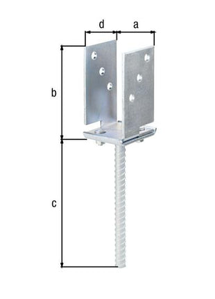 GAH Soporte para poste en U ETA-10/0210 71 - 131x110x200x70mm ( 8002893477 )