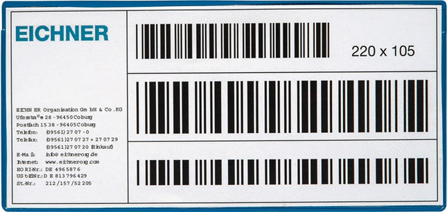 Pochette pour étiquettes EICHNER L220xH105mm (9000451047)