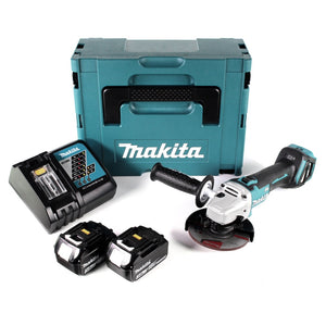Makita DGA 511 RFJ Meuleuse d'angle sans fil 18V 125mm Brushless + 2x Batteries 3,0Ah + Chargeur + Coffret Makpac