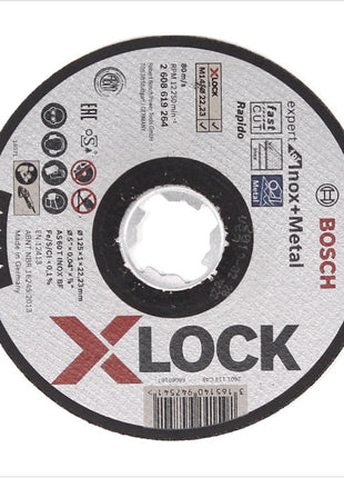 Bosch Trennscheiben X-LOCK 125 x 22,23mm Expert for Inox & Metal gerade ( 25x 2608619264 ) - Toolbrothers