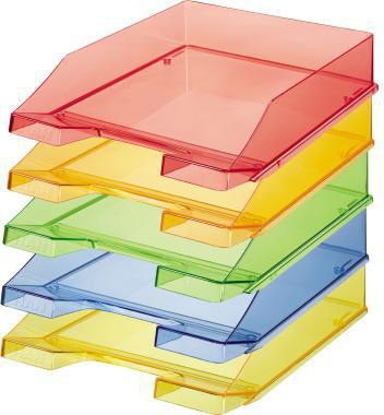 Corbeille à courrier HAN HAN KLASSIK DIN A4 DIN C4 polystyrène couleur : bleu transparent (9199107227)
