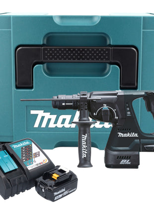 Makita DHR 243 RF1J B Marteau combiné sans fil 18 V 2,0 J SDS-Plus noir + 1x batterie 3,0 Ah + chargeur + mandrin à serrage rapide + Makpac