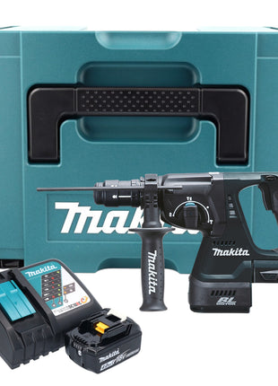 Makita DHR 243 RM1J B Marteau combiné sans fil 18 V 2,0 J SDS-Plus noir + 1x batterie 4,0 Ah + chargeur + mandrin à serrage rapide + Makpac