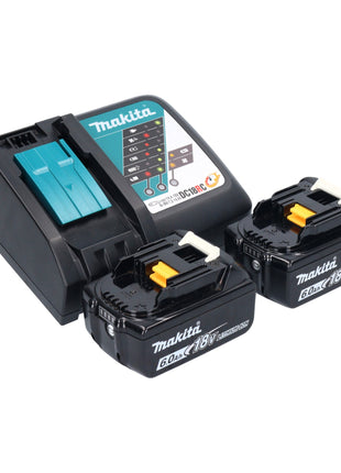 Makita DHR 243 RGJ B Marteau combiné sans fil 18 V 2,0 J SDS-Plus noir + 2x batterie 6,0 Ah + chargeur + mandrin à serrage rapide + Makpac