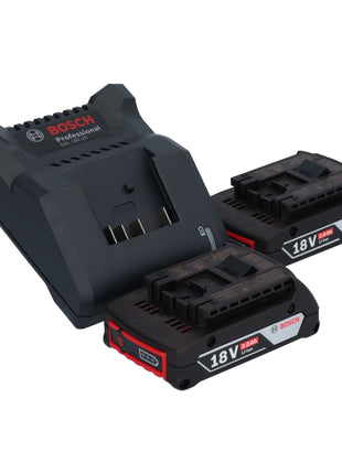 Ponceuse excentrique à batterie Bosch GEX 185-LI Professional 18 V 125 mm sans balai + 2x batteries 2,0 Ah + chargeur