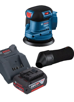 Lijadora excéntrica a batería Bosch GEX 185-LI Professional 18 V 125 mm sin escobillas + 1x batería 4,0 Ah + cargador