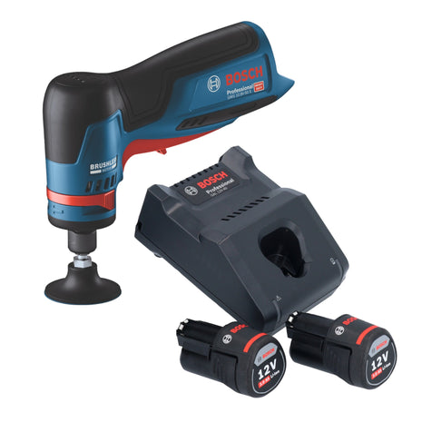 Bosch GWG 12V-50 S Smerigliatrice professionale a batteria 12 V 6 mm brushless + 2x batteria ricaricabile 3,0 Ah + caricabatterie