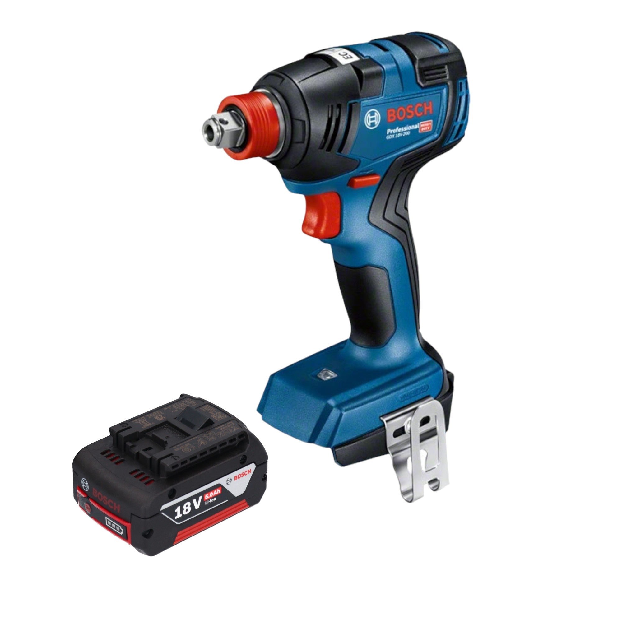 Bosch GDX 18V 200 Professional Akku Drehschlagschrauber 18 V 200 Nm Brushless 1x Akku 5 0 Ah ohne Ladegeraet 0 - toolbrothers
