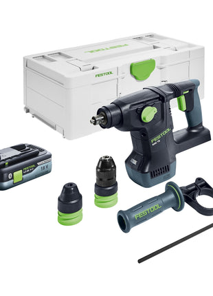 Festool KHC 18 EB-Basic akumulatorowy młot kombi 18 V 2,6 J SDS-Plus bezszczotkowy + 1x akumulator 4,0 Ah + Systainer - bez ładowarki