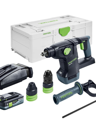 Festool KHC 18 EB-Basic marteau combiné sans fil 18 V 2.6 J SDS-Plus Brushless + 1x batterie 4.0 Ah + chargeur + systainer