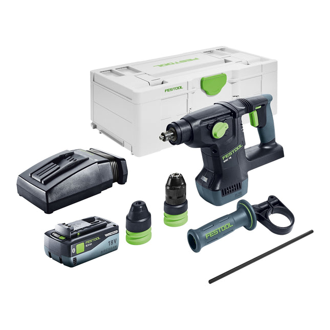 Festool KHC 18 EB-Basic Marteau combiné sans fil 18 V 2,6 J SDS-Plus Brushless + 1x batterie 8,0 Ah + chargeur + Systainer