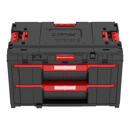 Toolbrothers RHINO XXL Drawer 2 ECO Mallette à tiroirs avec deux tiroirs + séparateurs 29 L IP66