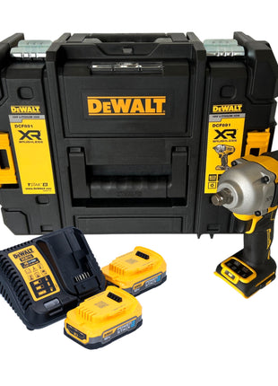 DeWalt DCF 891 E2T Clé à choc 18 V 1084 Nm 1/2'' Brushless + 2x Powerstack batterie 1,7 Ah + chargeur + TSTAK