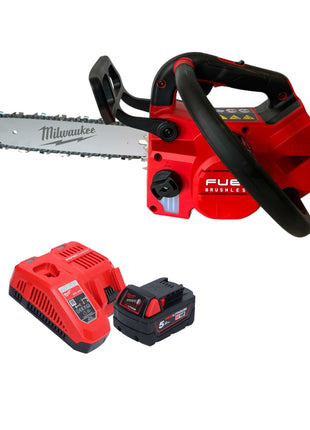 Tronçonneuse à batterie Milwaukee M18 FTCHS30-551 avec poignée supérieure 18 V 30 cm + 1x batterie 5,0 Ah + chargeur