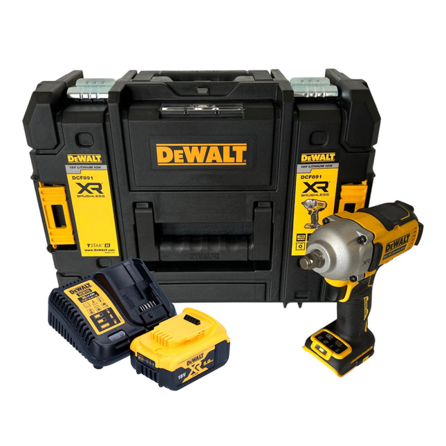 DeWalt DCF 891 P1T Clé à choc 18 V 1084 Nm 1/2'' Brushless + 1x batterie 5,0 Ah + chargeur + TSTAK