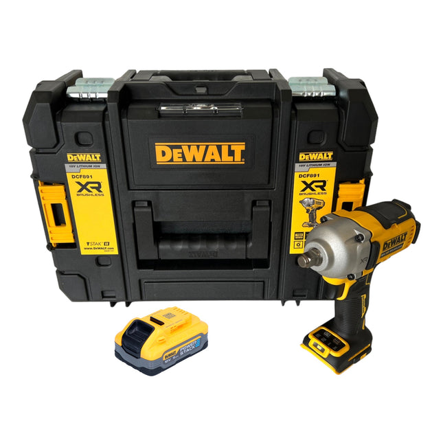 DeWalt DCF 891 NT Clé à choc sans fil 18 V 1084 Nm 1/2" Brushless + 1x batterie Powerstack 5,0 Ah + TSTAK - sans chargeur