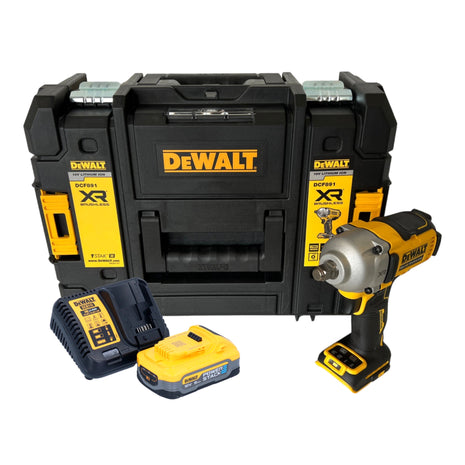 Akumulatorowy klucz udarowy DeWalt DCF 891 H1T 18 V 1084 Nm 1/2" bezszczotkowy + 1x akumulator Powerstack 5,0 Ah + TSTAK + ładowarka