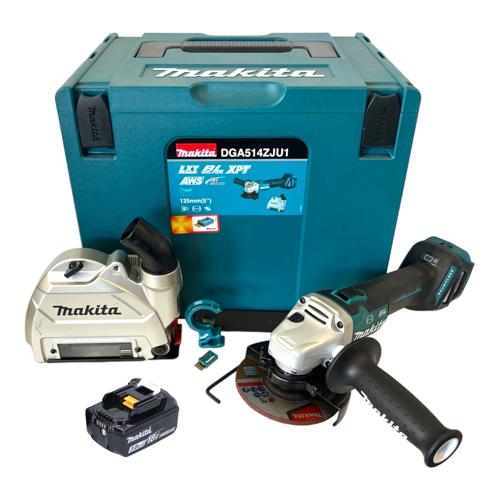 Makita DGA 514 F1JU1 Akku Winkelschleifer 18 V 125 mm Brushless 1x Akku 3 0 Ah Makpac ohne Ladegeraet 0 - toolbrothers