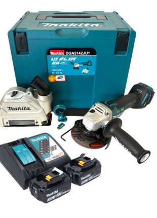 Makita DGA 514 RFJU1 akumulatorowa szlifierka kątowa 18 V 125 mm bezszczotkowa + 2x akumulator 3,0 Ah + ładowarka + Makpac