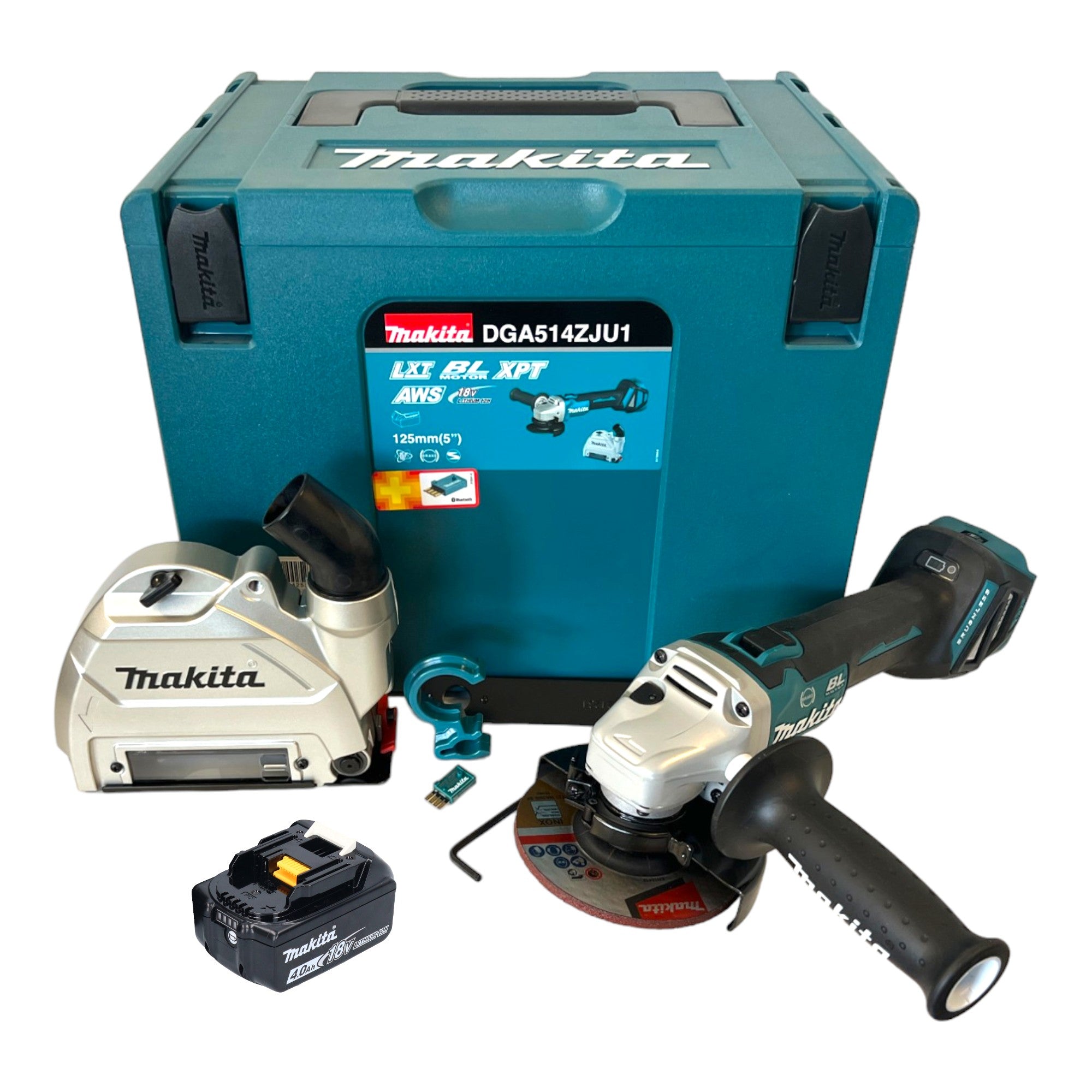 Makita DGA 514 M1JU1 Akku Winkelschleifer 18 V 125 mm Brushless 1x Akku 4 0 Ah Makpac ohne Ladegeraet 0 - toolbrothers