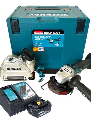 Makita DGA 514 RM1JU1 Akumulatorowa szlifierka kątowa 18 V 125 mm bezszczotkowa + 1x akumulator 4,0 Ah + ładowarka + Makpac