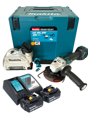 Makita DGA 514 RGJU1 Meuleuse d'angle sans fil 18 V 125 mm Brushless + 2x batterie 6,0 Ah + chargeur + Makpac