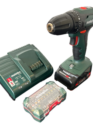 Juego de taladro inalámbrico Metabo BS 18 18 V 48 Nm (602207580) + 1x batería 2,0 Ah + cargador + caja de puntas + bolsa