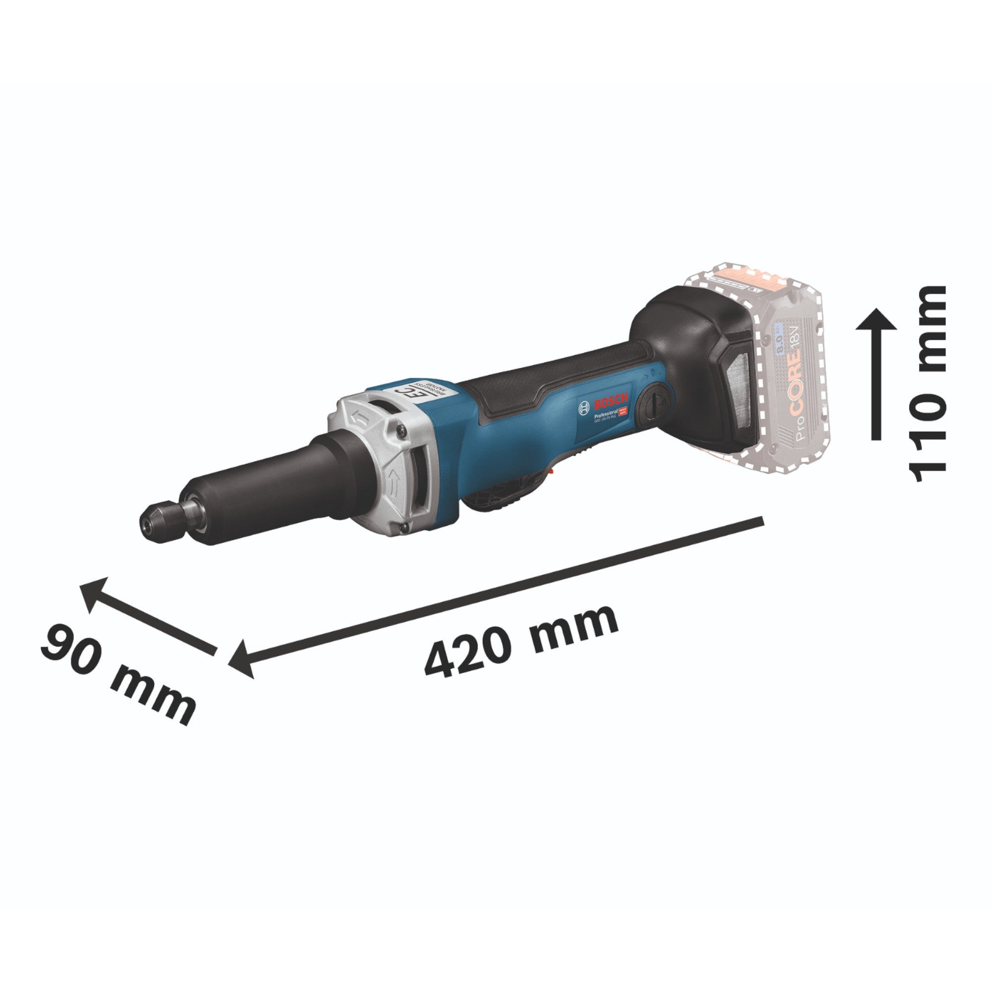Bosch GGS 18V 23 PLC Professional Akku Geradschleifer 18 V Brushless 2x ProCore Akku 4 0 Ah Ladegeraet L Boxx 4 - toolbrothers