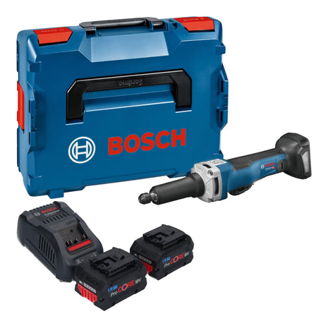 Bosch GGS 18V-23 PLC Smerigliatrice diritta professionale a batteria 18 V senza spazzole + 2x batteria ProCore 8,0 Ah + caricabatterie + L-Boxx