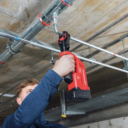 Rothenberger Romax Compact III Sertisseuse sur batterie Basic Set 1 18 V 19 kN ( 1000004267 ) + 1x batterie 2,0 Ah + chargeur