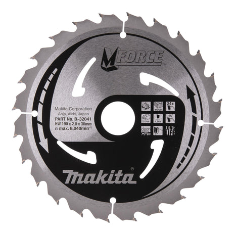 Makita CSMX19024G M-FORCE Lame de scie circulaire 190 x 30 x 2,0 mm 24 dents ( B-32041 ) pour bois