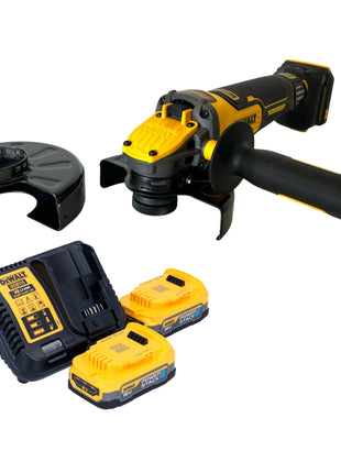 Meuleuse d'angle sur batterie DeWalt DCG 416 VS E2 18 V 125 mm sans balais + 2x batterie PowerStack 1,7 Ah + chargeur