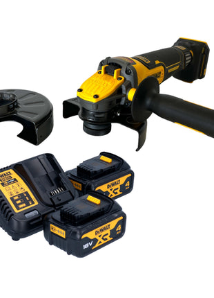 Amoladora angular a batería DeWalt DCG 416 VS M2 18 V 125 mm sin escobillas + 2x baterías 4,0 Ah + cargador