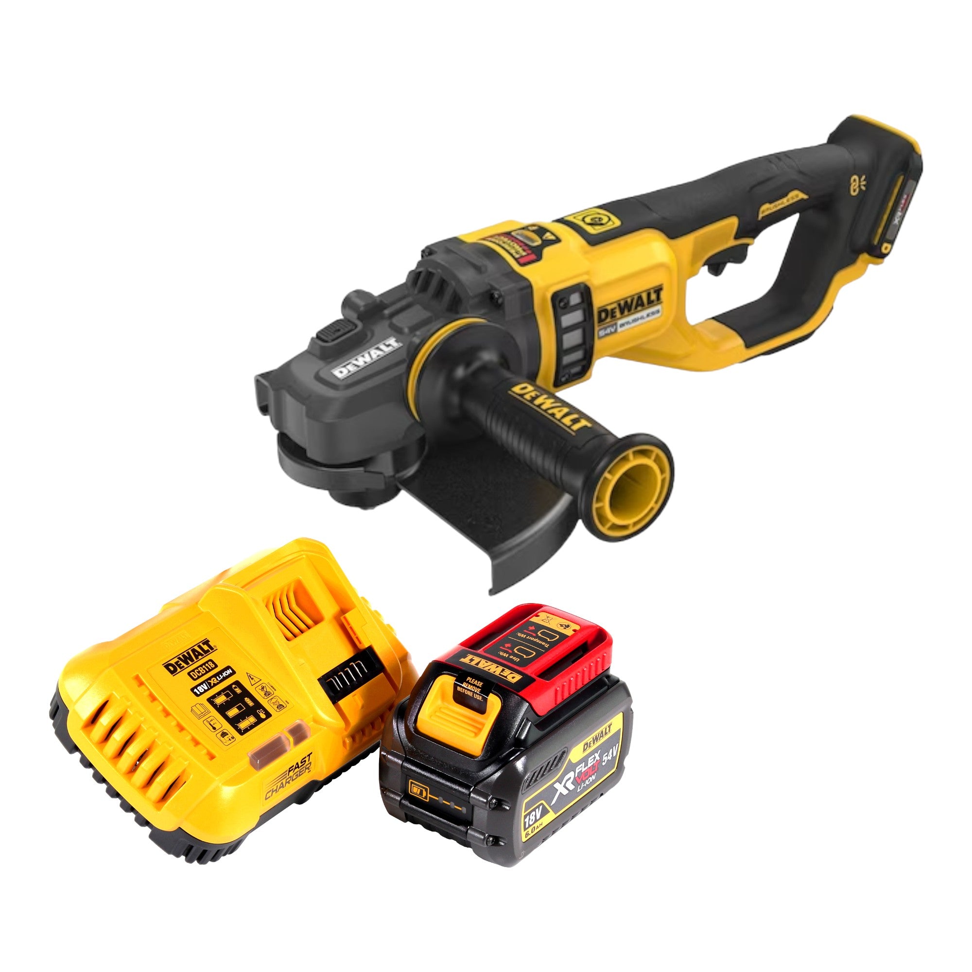 DeWalt DCG 460 T1 Akku Winkelschleifer 54 V 230 mm 1x Akku 6 0 Ah Ladegeraet 0 - toolbrothers