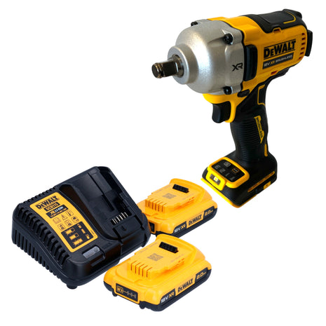 DeWalt DCF 891 D2 Akku Schlagschrauber 18 V 1084 Nm 1/2" Brushless + 2x Akku 2,0 Ah + Ladegerät