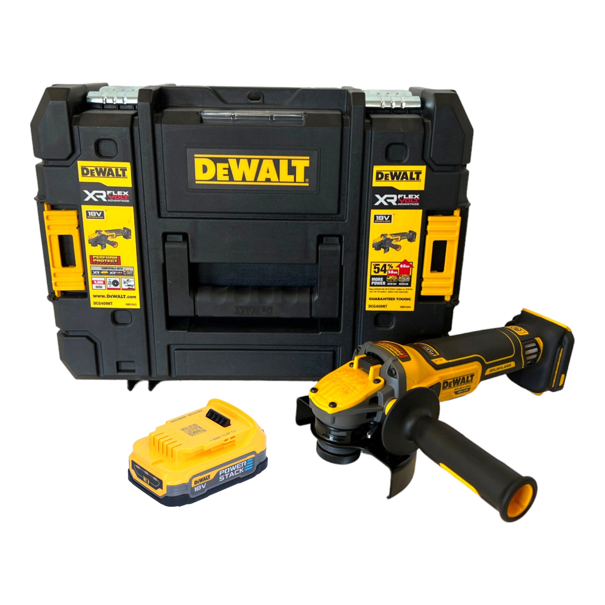 DeWalt DCG 409 NT Akku Winkelschleifer 18 V 125 mm Brushless 1x Powerstack Akku 1 7 Ah TSTAK ohne Ladegeraet 0 - toolbrothers