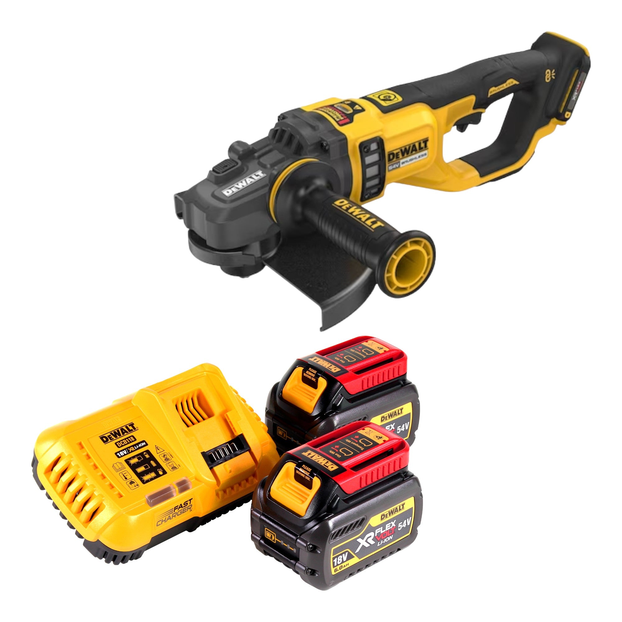 DeWalt DCG 460 T2 Akku Winkelschleifer 54 V 230 mm 2x Akku 6 0 Ah Ladegeraet 0 - toolbrothers