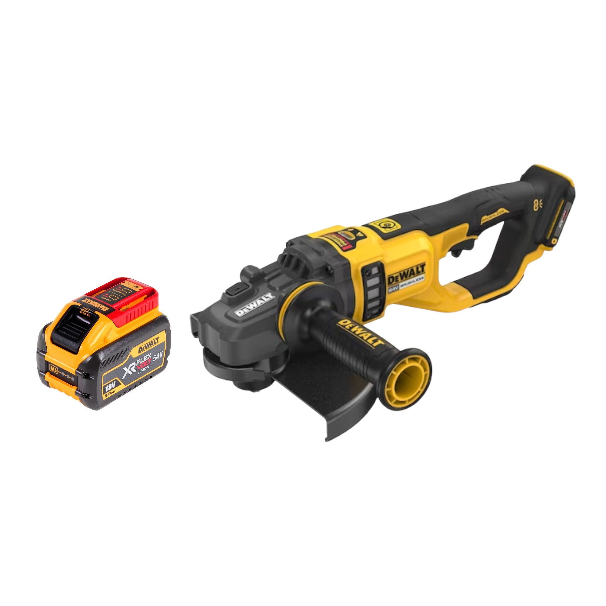 DeWalt DCG 460 N Akku Winkelschleifer 54 V 230 mm 1x Akku 9 0 Ah ohne Ladegeraet 0 - toolbrothers