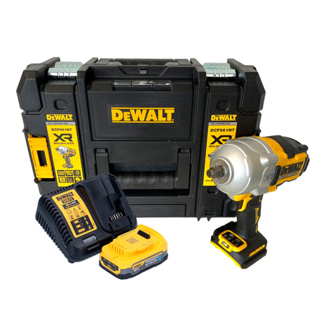 DeWalt DCF 961 E1T cordless impact wrench 18 V 1632 Nm 1/2" brushless + 1x Powerstack battery 1.7 Ah + charger + TSTAK