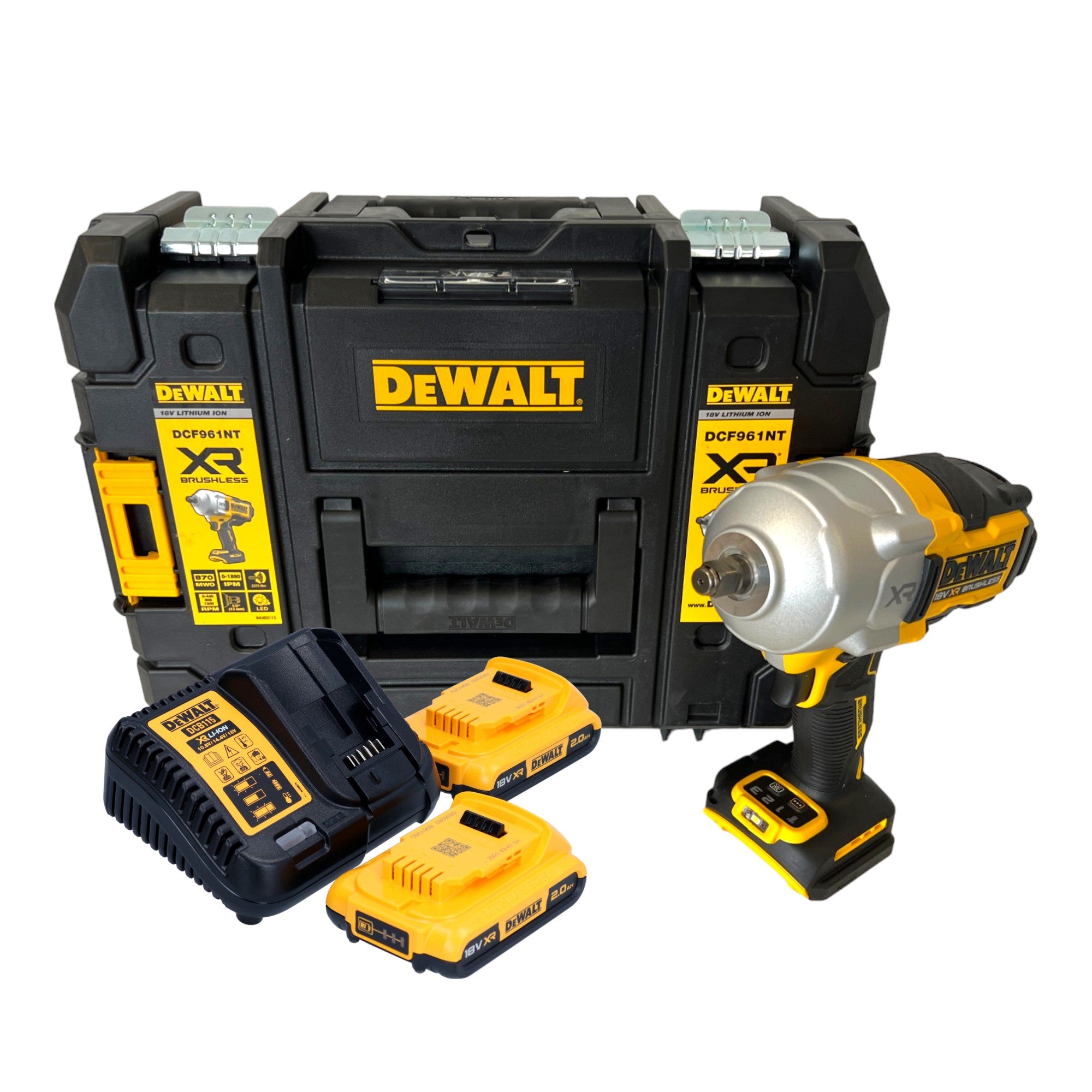 DeWalt DCF 961 D2T Akku Schlagschrauber 18 V 1632 Nm 1 2 Brushless 2x Akku 2 0 Ah Ladegeraet TSTAK 0 - toolbrothers