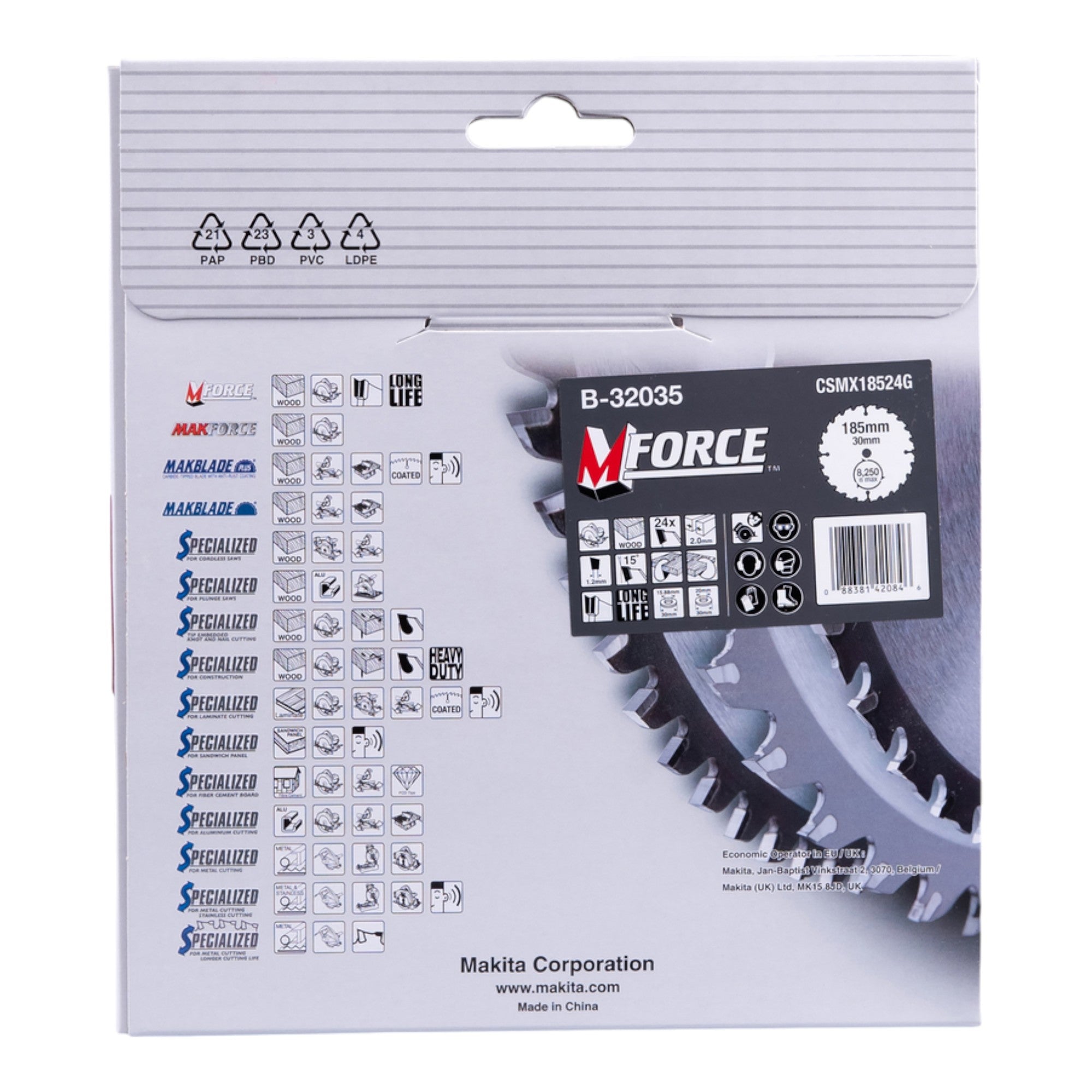 Makita M FORCE Kreissaegeblatt 185 x 30 x 2 0 mm 24 Zaehne B 32035 fuer Holz 3 - toolbrothers