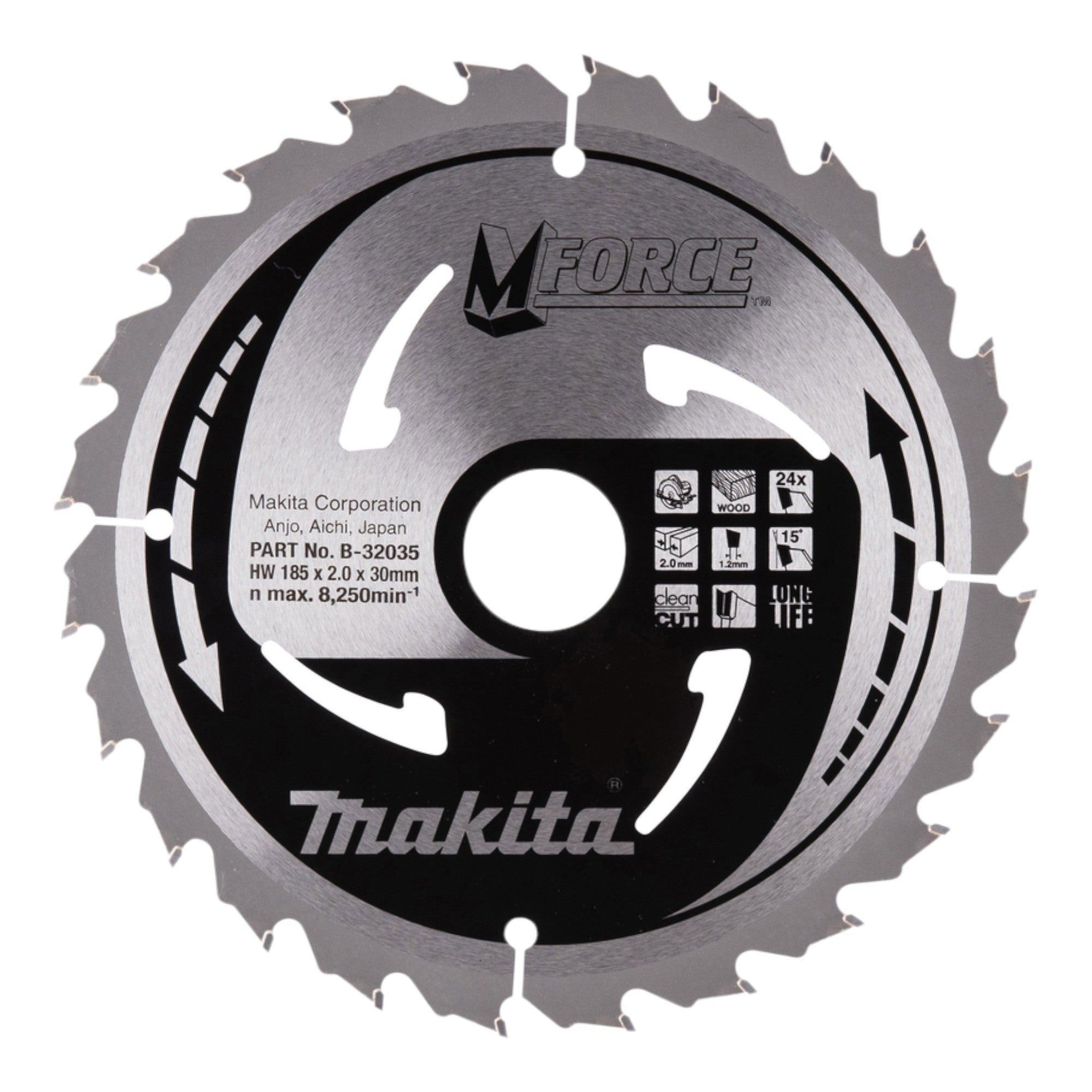 Makita M FORCE Kreissaegeblatt 185 x 30 x 2 0 mm 24 Zaehne B 32035 fuer Holz 0 - toolbrothers