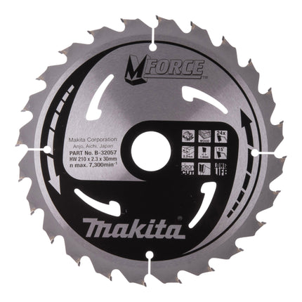 Lame de scie circulaire Makita M-FORCE 210 x 30 x 2,3 mm 24 dents ( B-32057 ) pour le bois